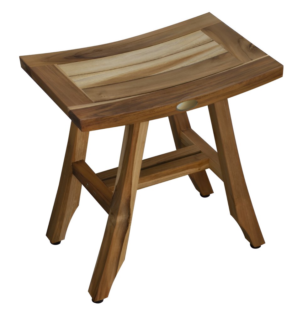 18" Natural Teak Rectangular Shower Bench HomeRoots
