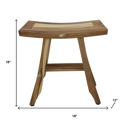 18" Natural Teak Rectangular Shower Bench HomeRoots