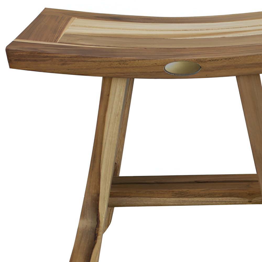 18" Natural Teak Rectangular Shower Bench HomeRoots