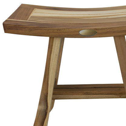 18" Natural Teak Rectangular Shower Bench HomeRoots