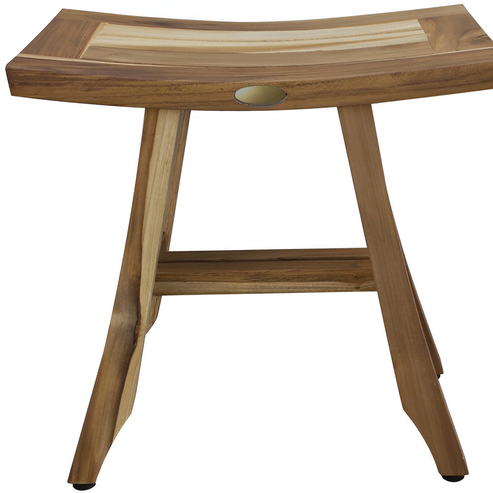 18" Natural Teak Rectangular Shower Bench HomeRoots