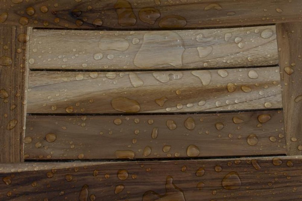 18" Natural Teak Rectangular Shower Bench HomeRoots