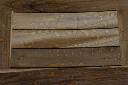 18" Natural Teak Rectangular Shower Bench HomeRoots