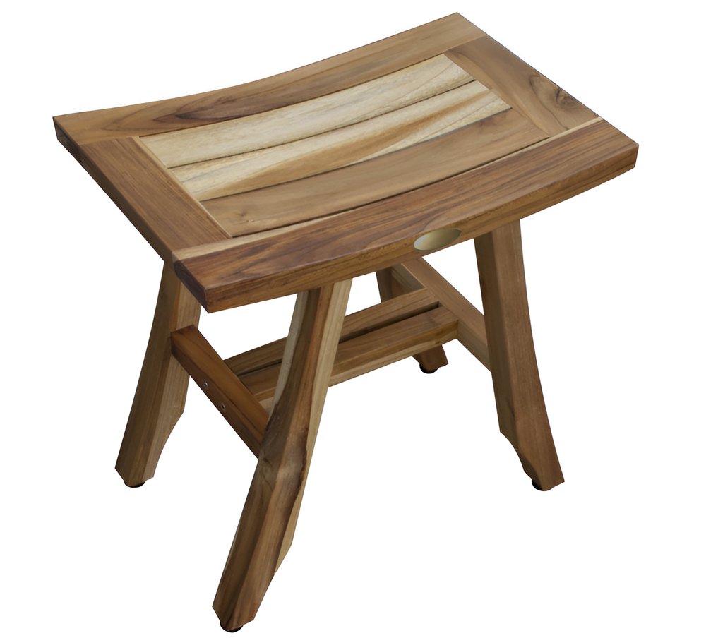 18" Natural Teak Rectangular Shower Bench HomeRoots