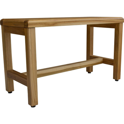 Compact Rectangular Teak Shower Outdoor Bench In Natural Finish HomeRoots