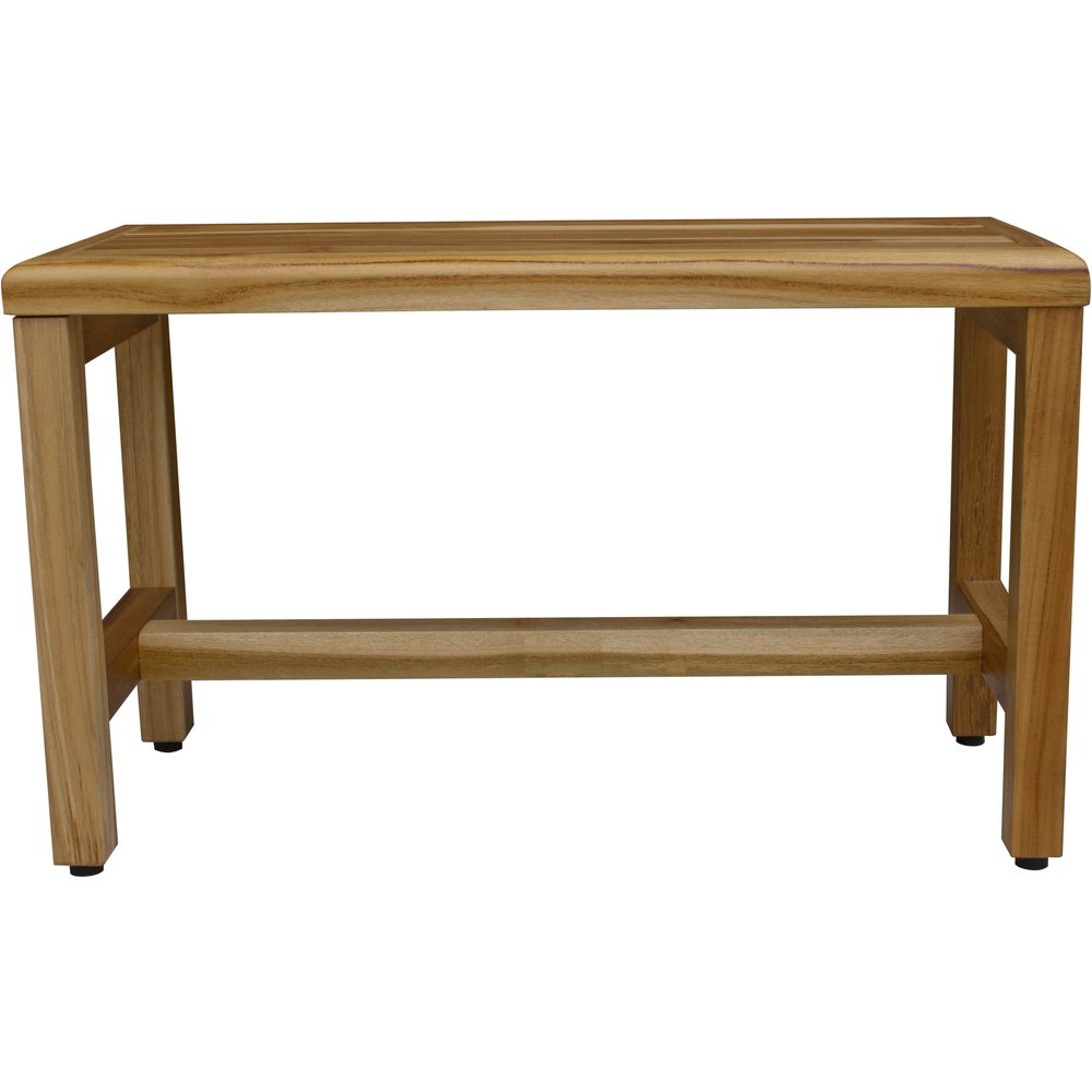 Compact Rectangular Teak Shower Outdoor Bench In Natural Finish HomeRoots