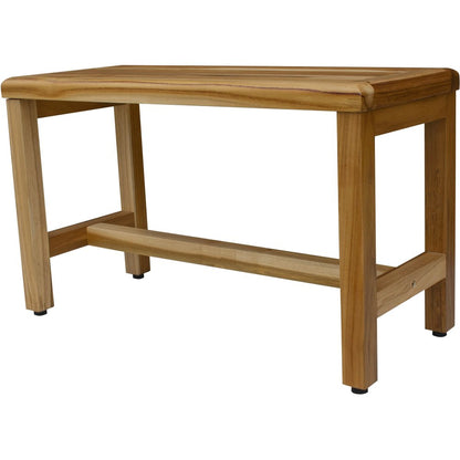 Compact Rectangular Teak Shower Outdoor Bench In Natural Finish HomeRoots