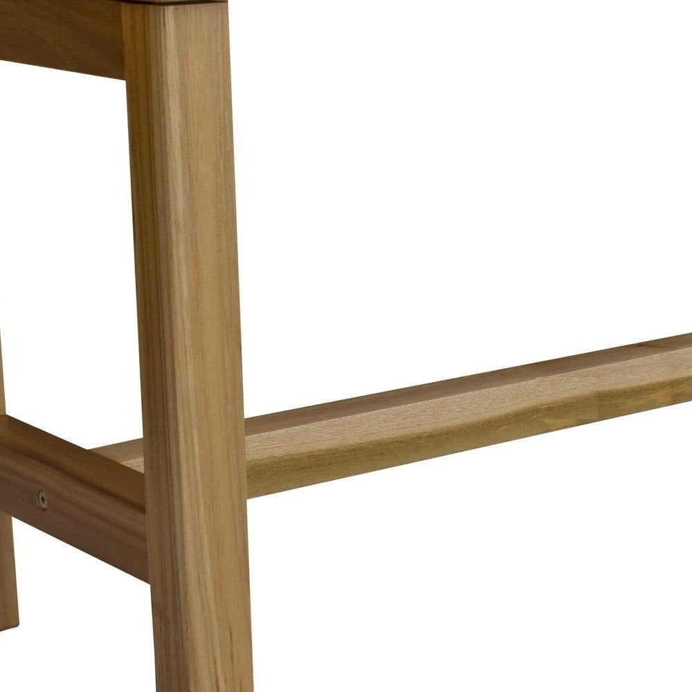 Compact Rectangular Teak Shower Outdoor Bench In Natural Finish HomeRoots