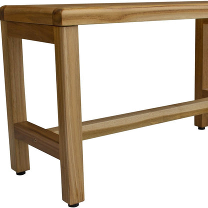Compact Rectangular Teak Shower Outdoor Bench In Natural Finish HomeRoots