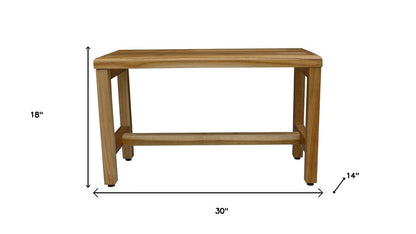Compact Rectangular Teak Shower Outdoor Bench In Natural Finish HomeRoots