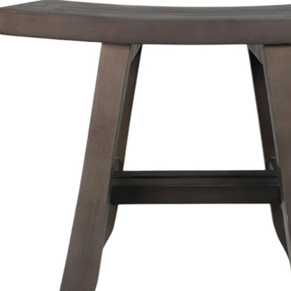 18" Antiqued Gray Teak Rectangular Shower Bench HomeRoots