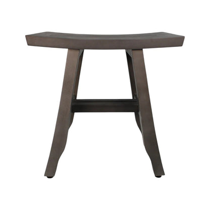 18" Antiqued Gray Teak Rectangular Shower Bench HomeRoots
