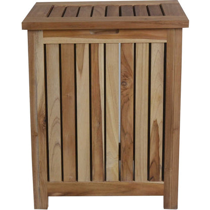 20" Natural Solid Wood Hamper Storage Box HomeRoots