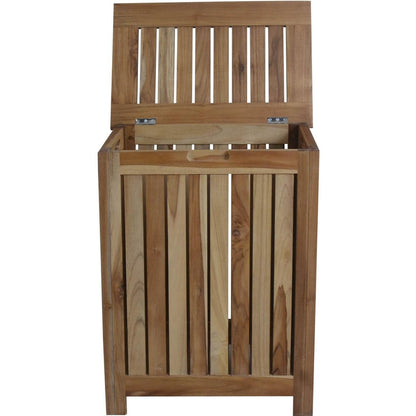 20" Natural Solid Wood Hamper Storage Box HomeRoots