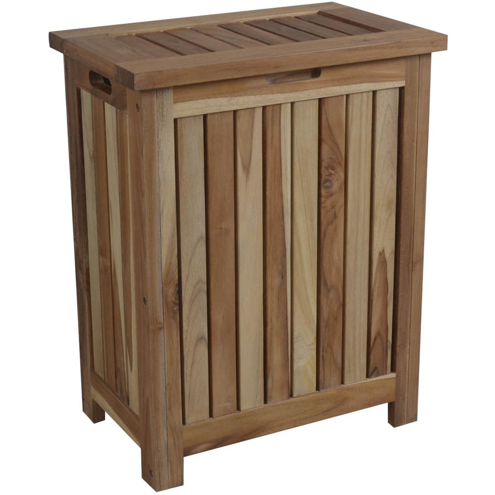 20" Natural Solid Wood Hamper Storage Box HomeRoots