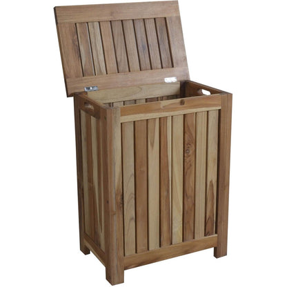 20" Natural Solid Wood Hamper Storage Box HomeRoots
