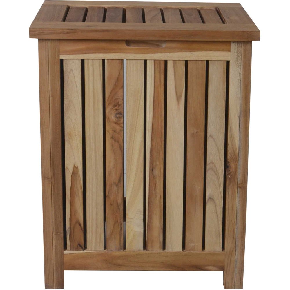 20" Natural Solid Wood Hamper Storage Box HomeRoots