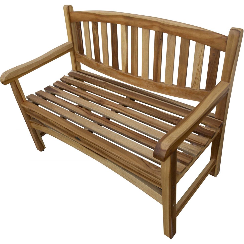 26" Natural Teak Solid Wood Garden Bench HomeRoots