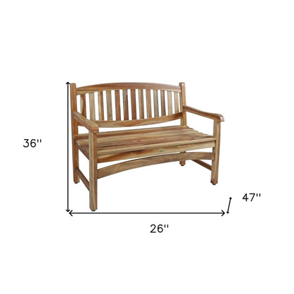 26" Natural Teak Solid Wood Garden Bench HomeRoots