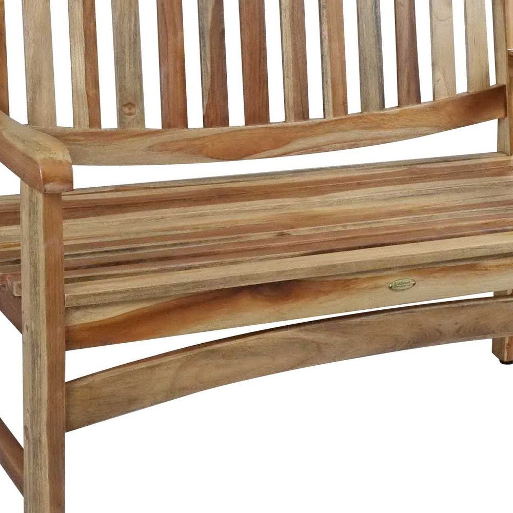 26" Natural Teak Solid Wood Garden Bench HomeRoots