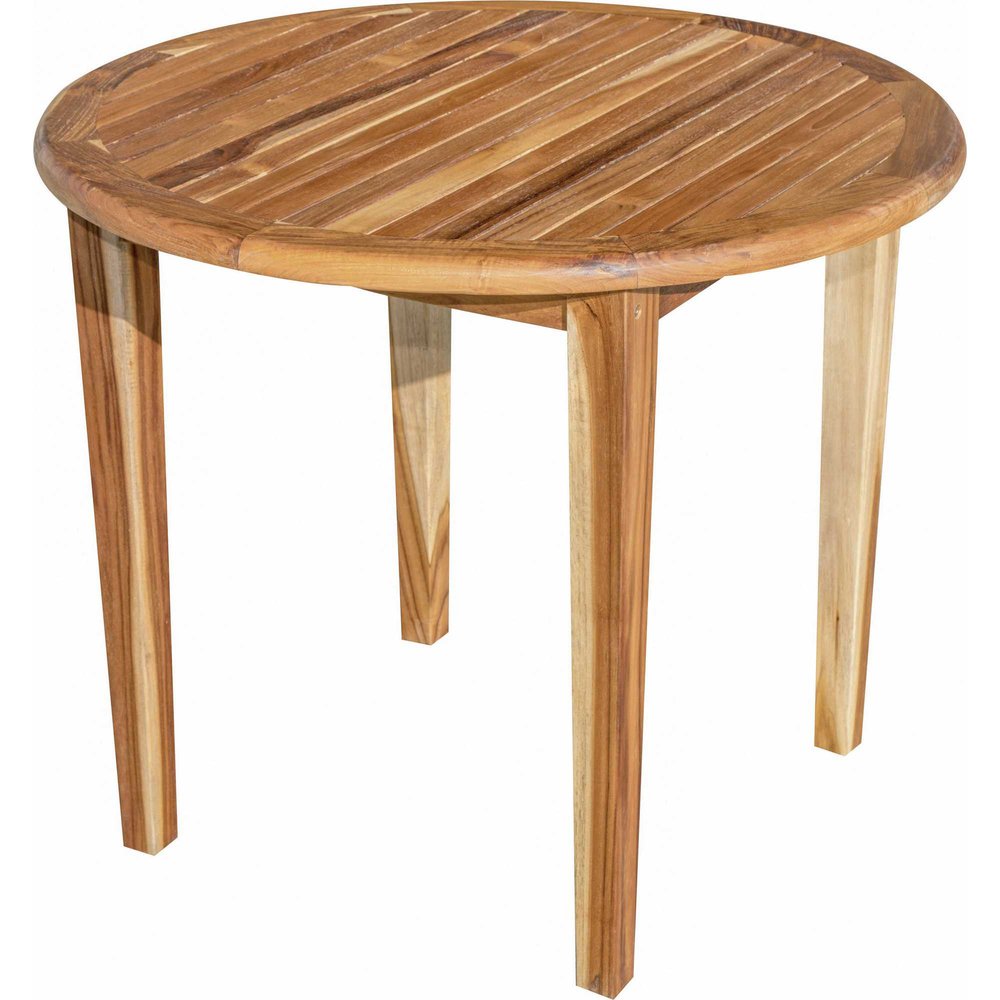 36" Natural Rounded Solid Wood Outdoor Dining Table HomeRoots