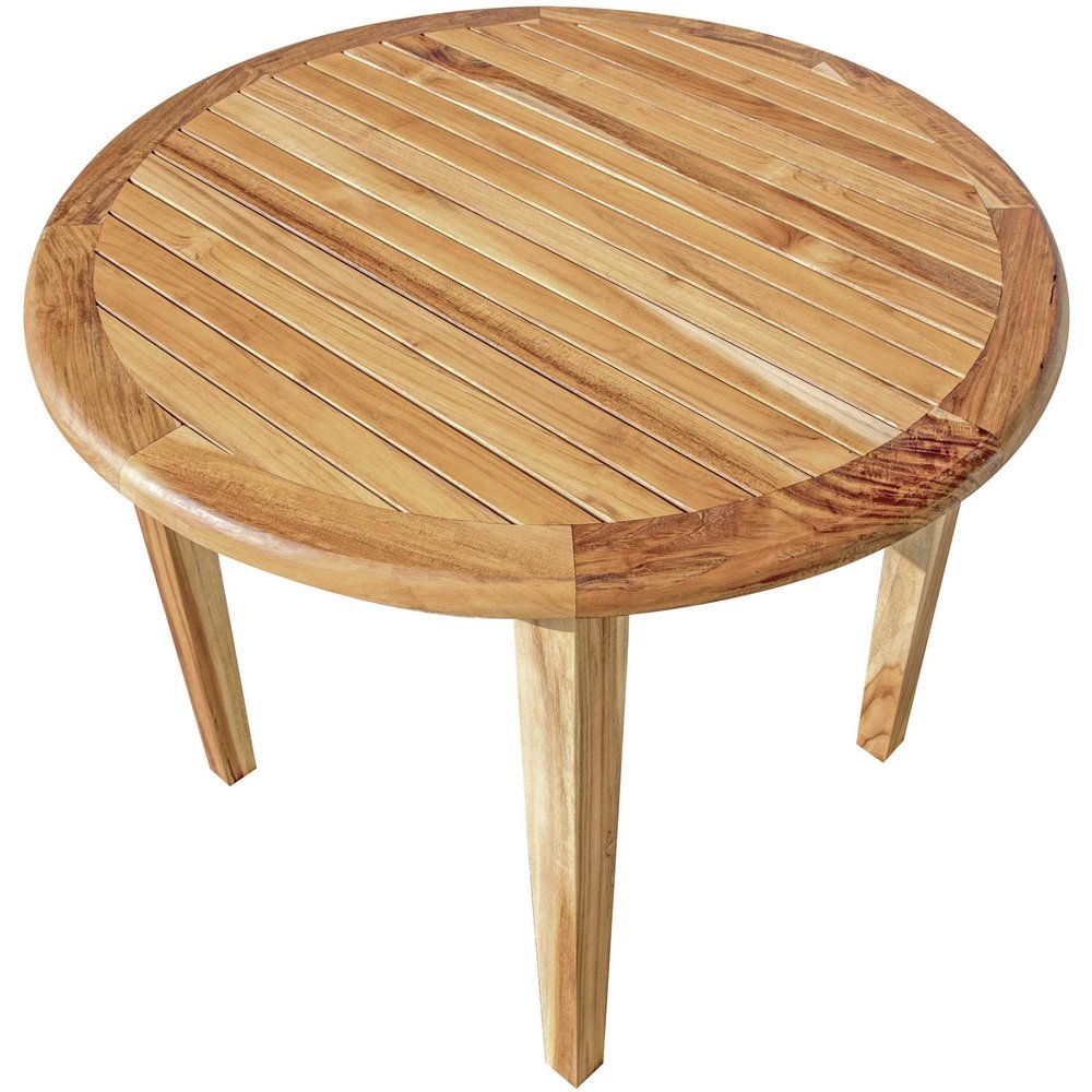 36" Natural Rounded Solid Wood Outdoor Dining Table HomeRoots