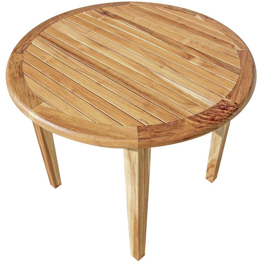 36" Natural Rounded Solid Wood Outdoor Dining Table HomeRoots