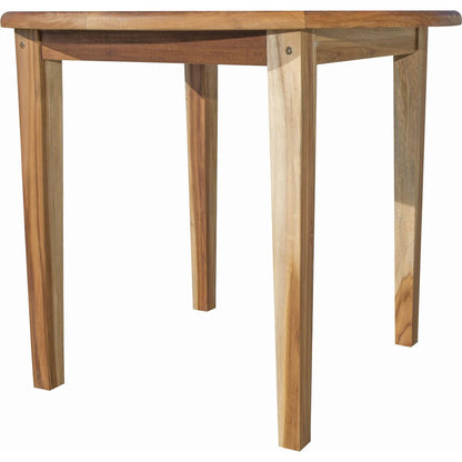 36" Natural Rounded Solid Wood Outdoor Dining Table HomeRoots