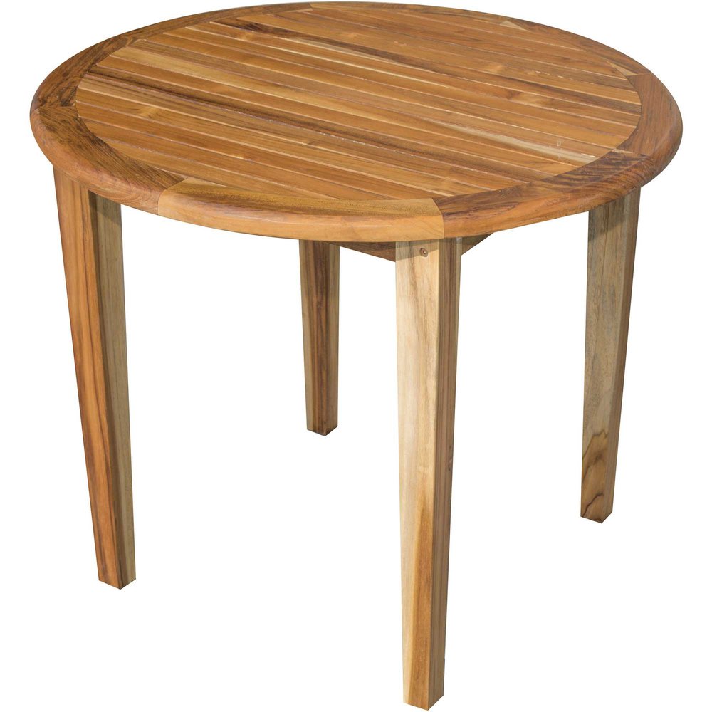 36" Natural Rounded Solid Wood Outdoor Dining Table HomeRoots