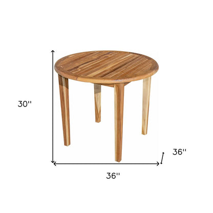 36" Natural Rounded Solid Wood Outdoor Dining Table HomeRoots