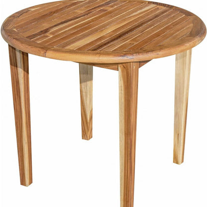 36" Natural Rounded Solid Wood Outdoor Dining Table HomeRoots