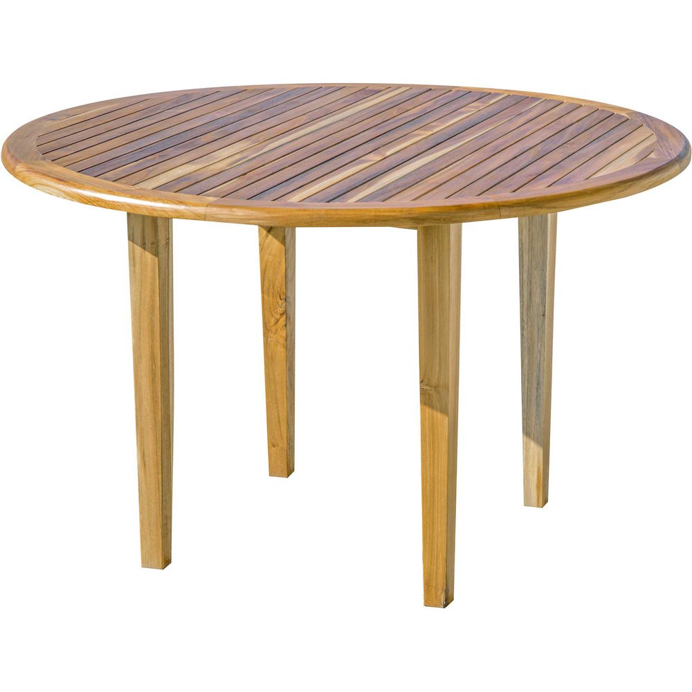48" Natural Rounded Solid Wood Outdoor Dining Table HomeRoots