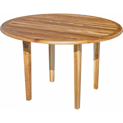 48" Natural Rounded Solid Wood Outdoor Dining Table HomeRoots
