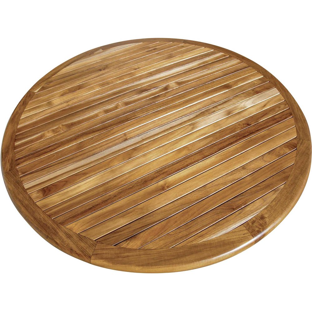 48" Natural Rounded Solid Wood Outdoor Dining Table HomeRoots