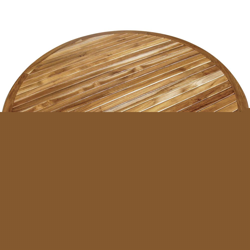 48" Natural Rounded Solid Wood Outdoor Dining Table HomeRoots