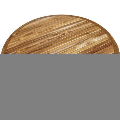 48" Natural Rounded Solid Wood Outdoor Dining Table HomeRoots