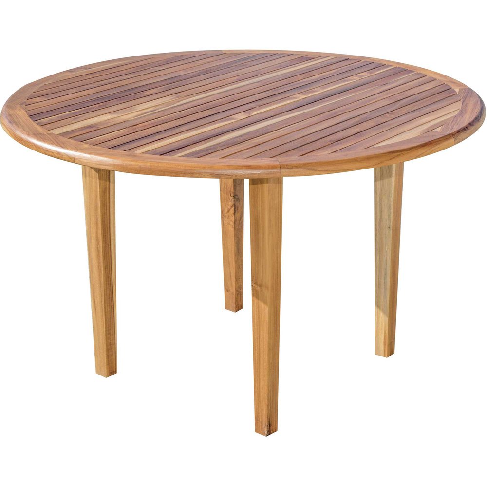 48" Natural Rounded Solid Wood Outdoor Dining Table HomeRoots