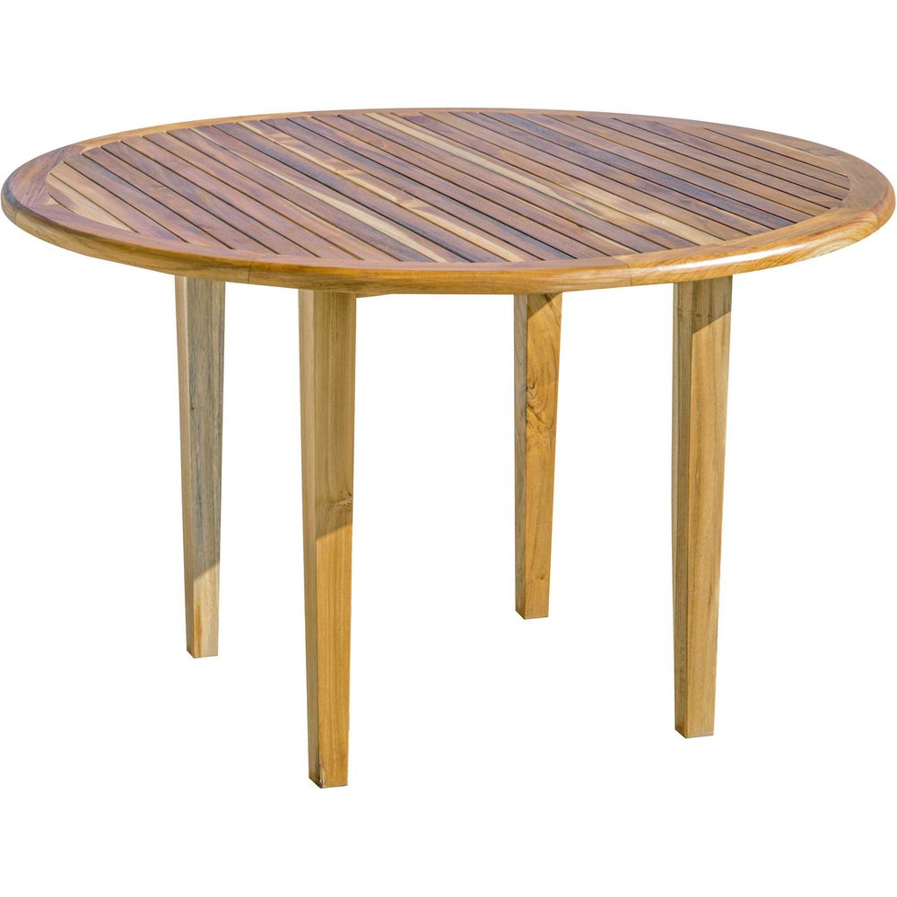 48" Natural Rounded Solid Wood Outdoor Dining Table HomeRoots