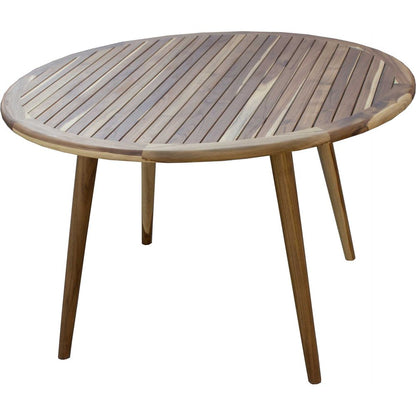 36" Natural Rounded Solid Wood Outdoor Dining Table HomeRoots