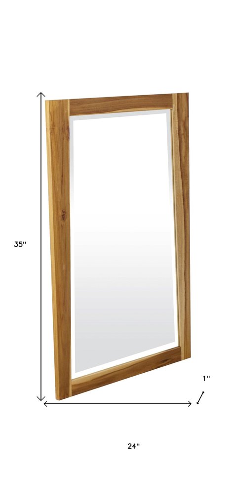 35" Brown Wood Accent Mirror HomeRoots