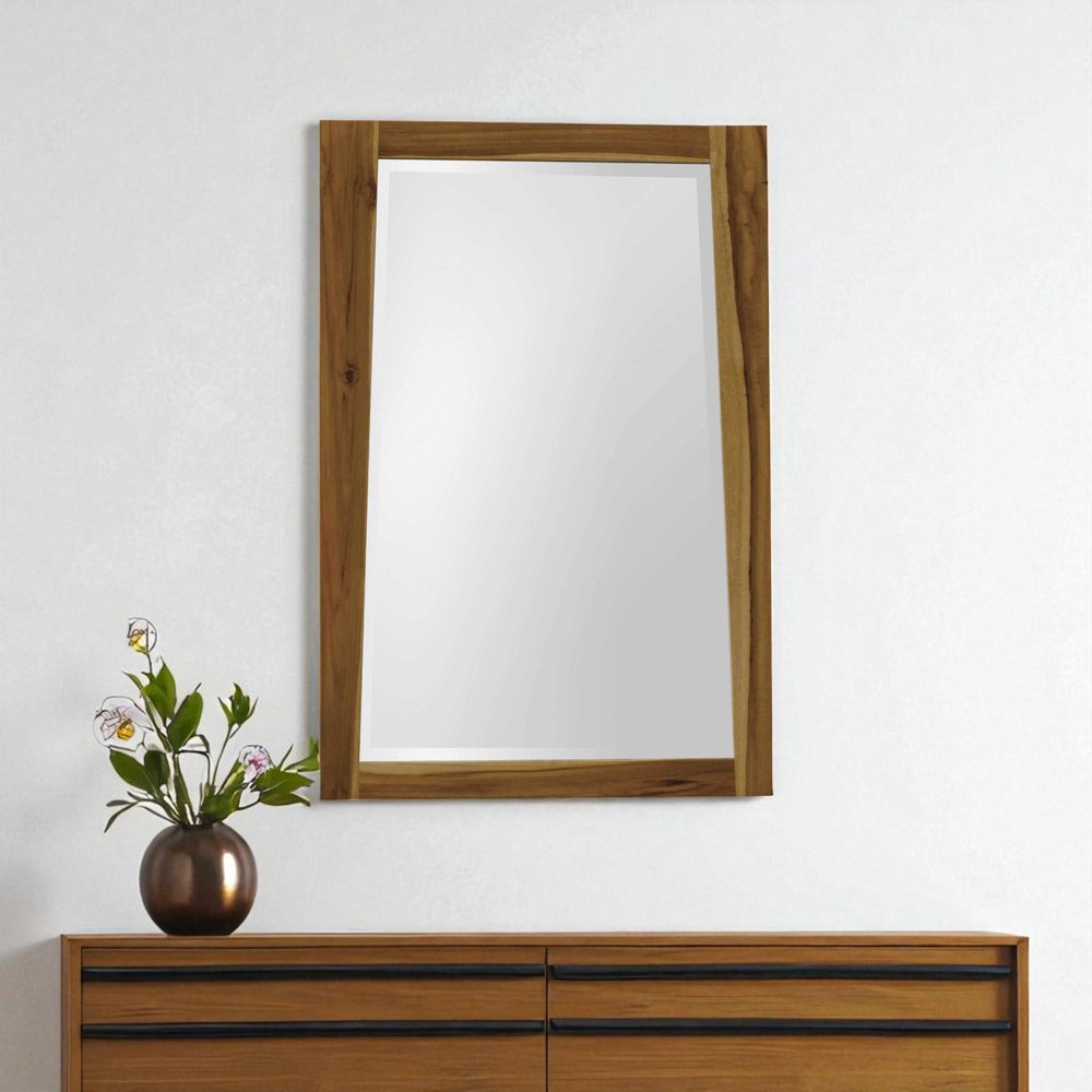 35" Brown Wood Accent Mirror HomeRoots