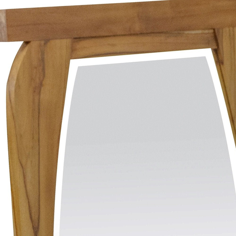 35" Natural Solid Wood Framed Accent Mirror — view 4