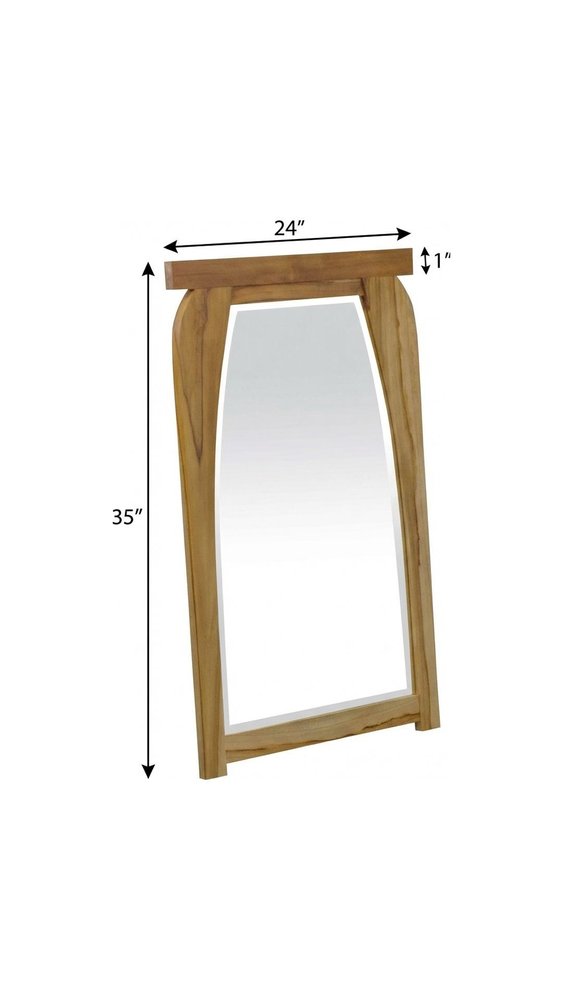 35" Natural Solid Wood Framed Accent Mirror — view 7