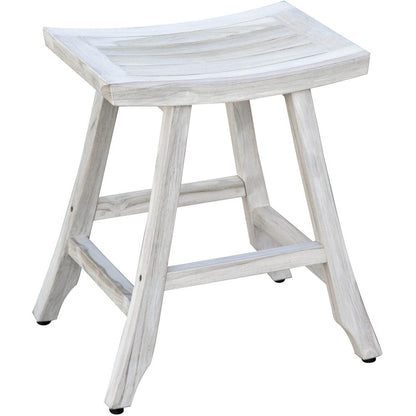 24" X 15" White Teak Square Shower Bench HomeRoots