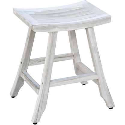 24" X 20" White Teak Square Shower Bench HomeRoots