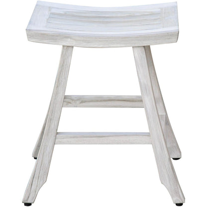 24" X 20" White Teak Square Shower Bench HomeRoots
