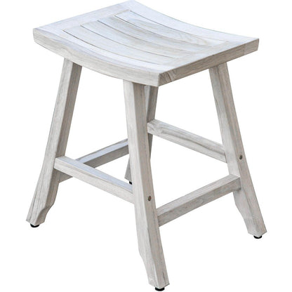 24" X 20" White Teak Square Shower Bench HomeRoots