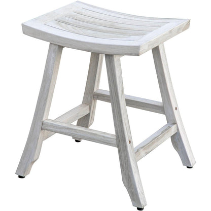 24" X 20" White Teak Square Shower Bench HomeRoots