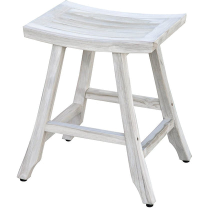 24" X 20" White Teak Square Shower Bench HomeRoots