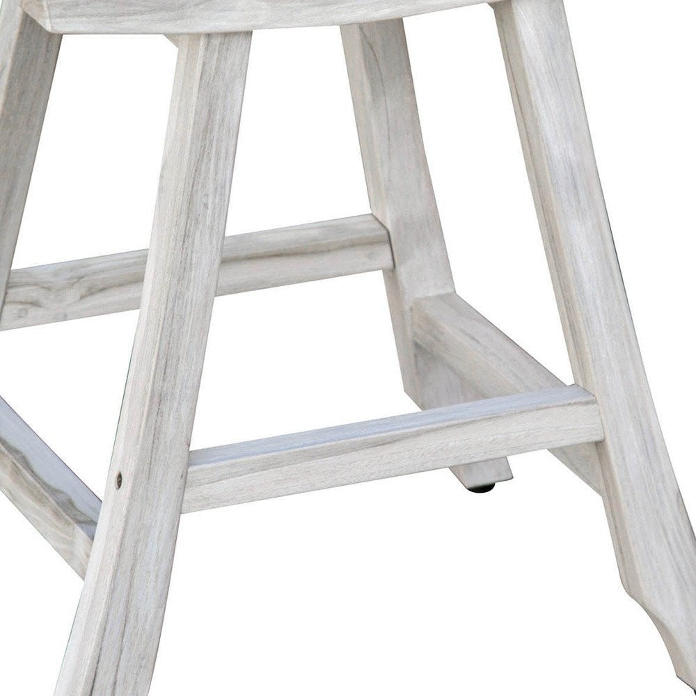 24" X 20" White Teak Square Shower Bench HomeRoots